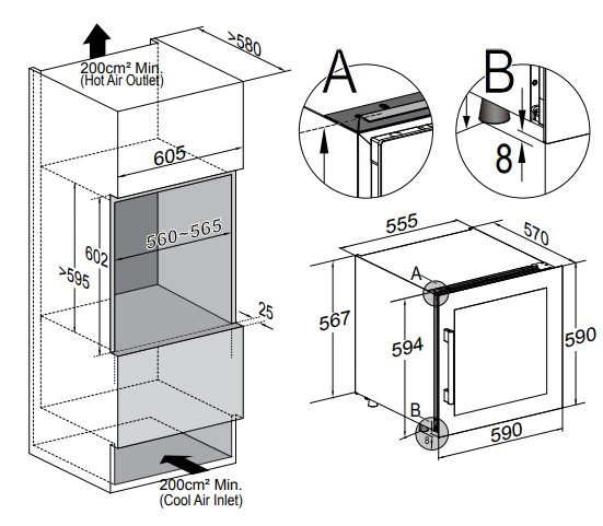 5366868 Винный шкаф Temptech OZ60DB черный STDN-0050588 - Вид №6