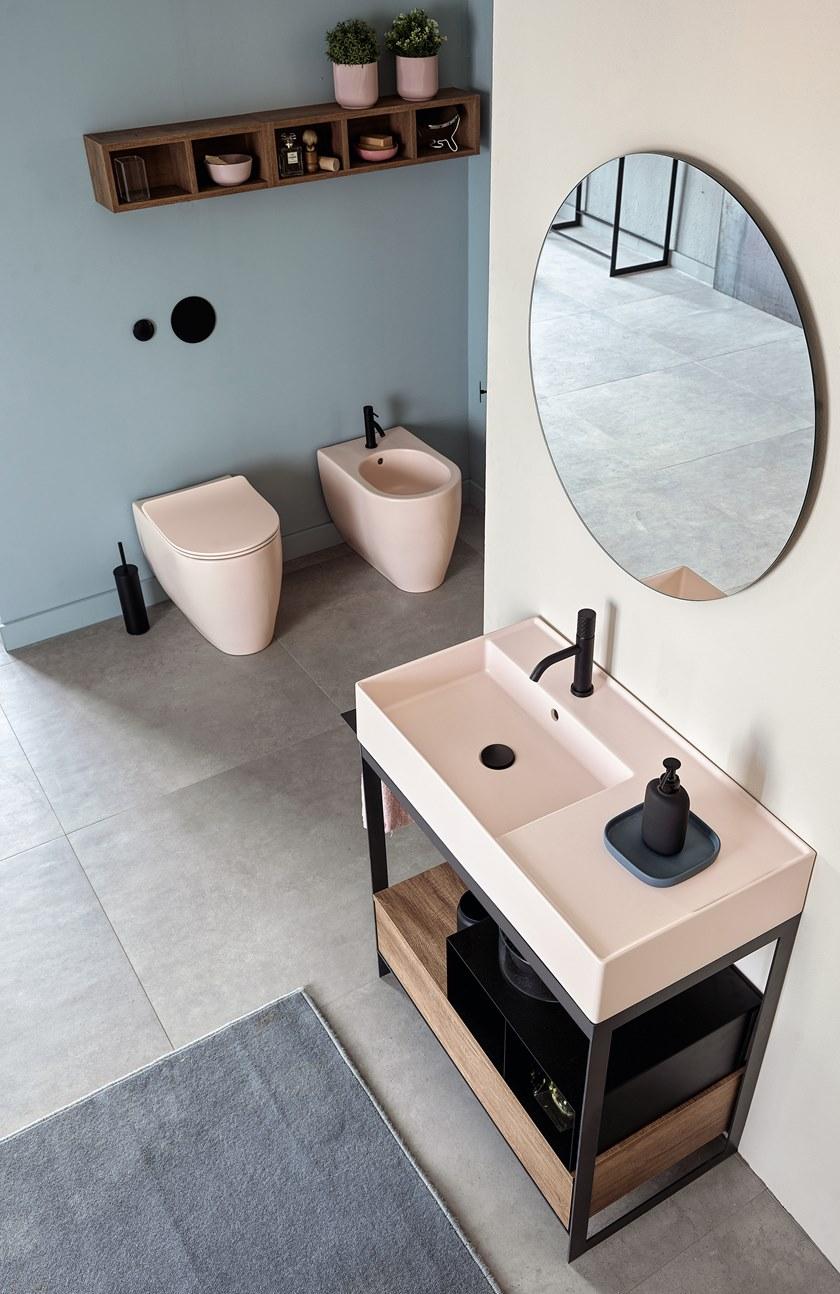 Scarabeo Ceramiche Тумба под умывальник из металла с вешалкой для полотенец Solid sun-id-1377566 - Вид №2