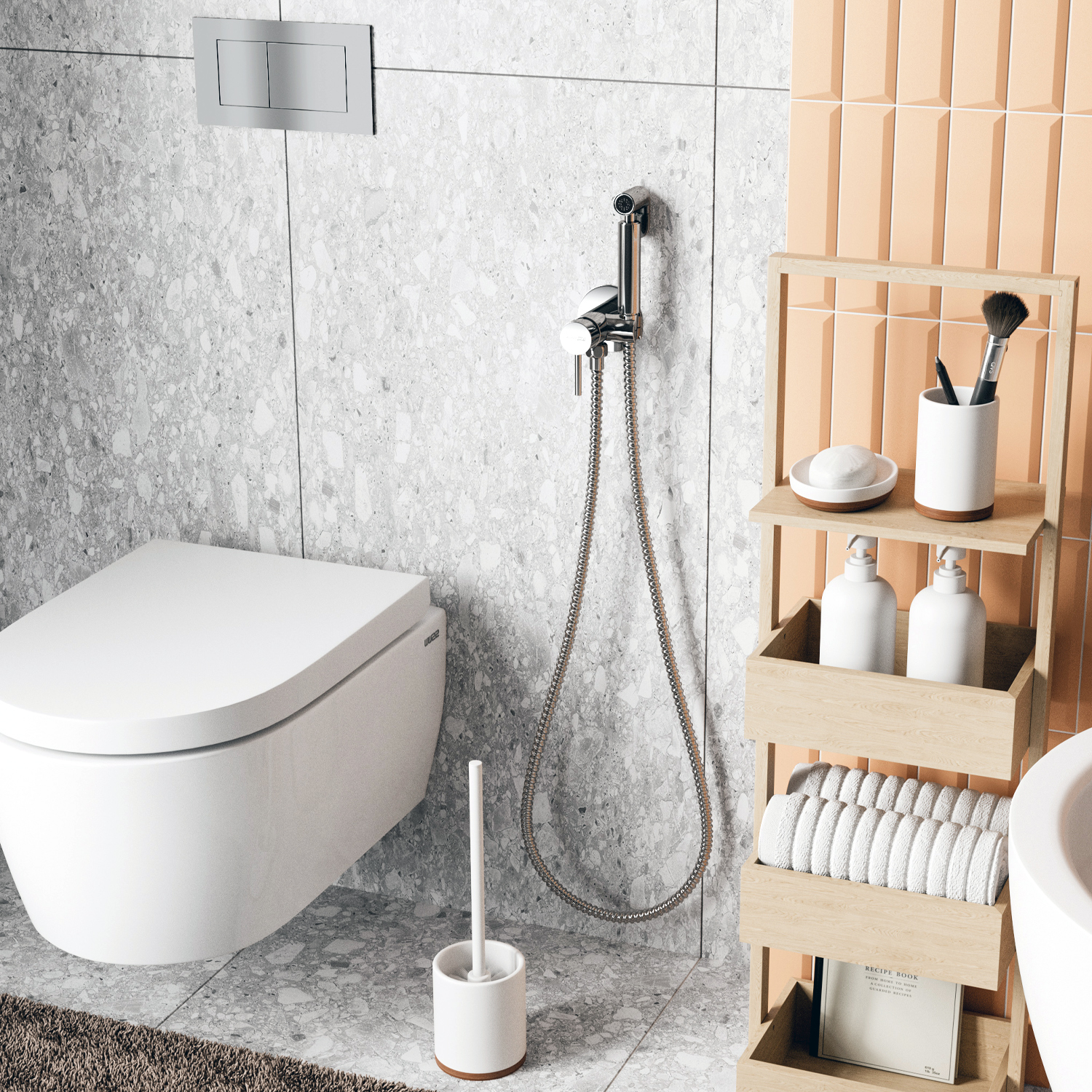 A70138 Встраиваемый смеситель для душа с гигиенической лейкой WasserKRAFT 