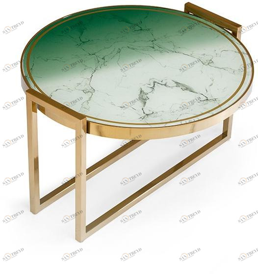 Mambo Unlimited Ideas Круглый журнальный столик из декорированного стекла sun-id-1410496