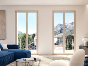 Алюминиевая створчатая дверь-окно