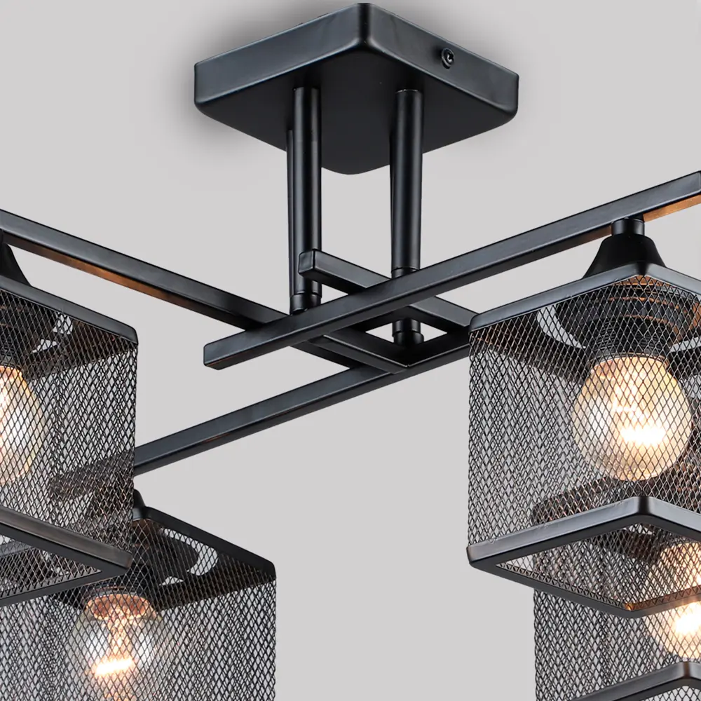 Люстра СЕМЬ ОГНЕЙ Флави - индустриальный светильник с 4 плафонами 89421934 STLM-1563735 - Вид №2