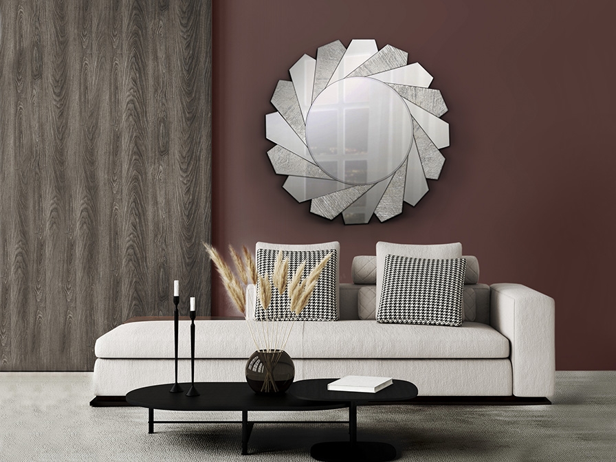 109209 Зеркало Ø100 см серебристое Schuller Flavia - Вид №2