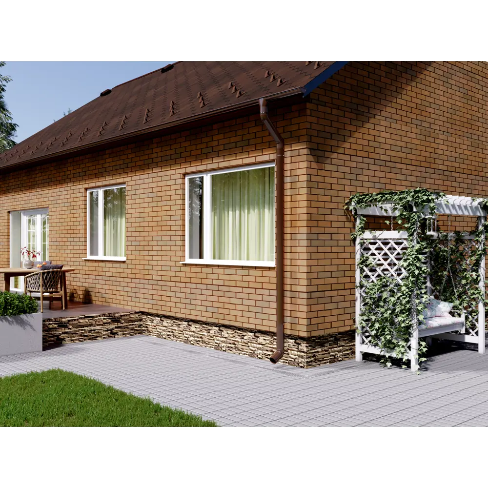 81930173 Труба водосточная Dacha 80 мм 3 м коричневый STLM-1016885 DÖCKE  - Вид №2