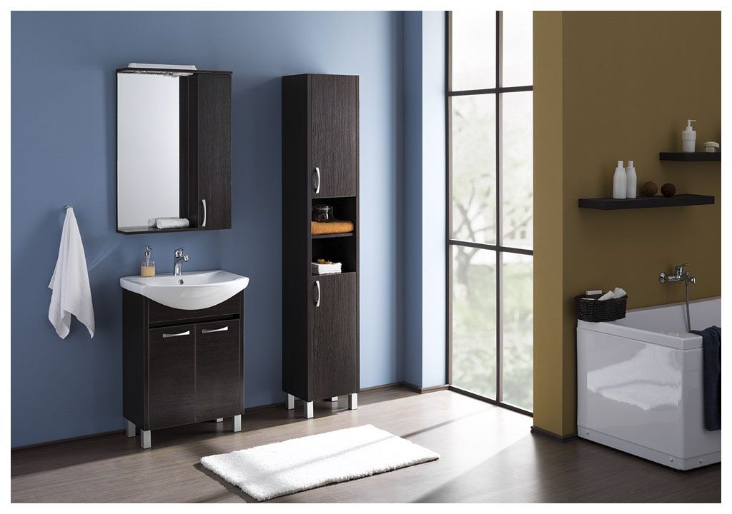 Тумба под раковину Aquanet Донна 60 венге (2 дверцы) sun-id-275360 - Вид №4