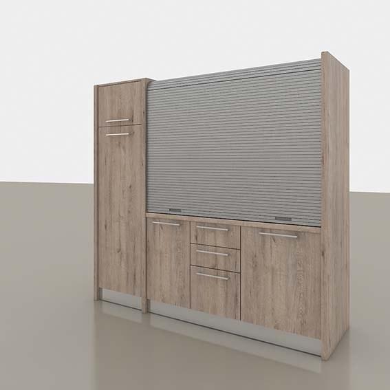 Mobilspazio Выдвижная деревянная мини-кухня Zeus K120 - Вид №1