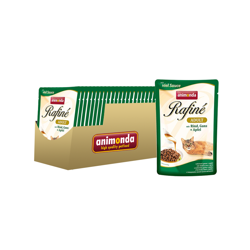 ПР0012328*24 Корм для кошек Rafin Soup коктейль из говядины, мяса гуся и яблок конс. 100г (упаковка - 24 шт) Animonda 