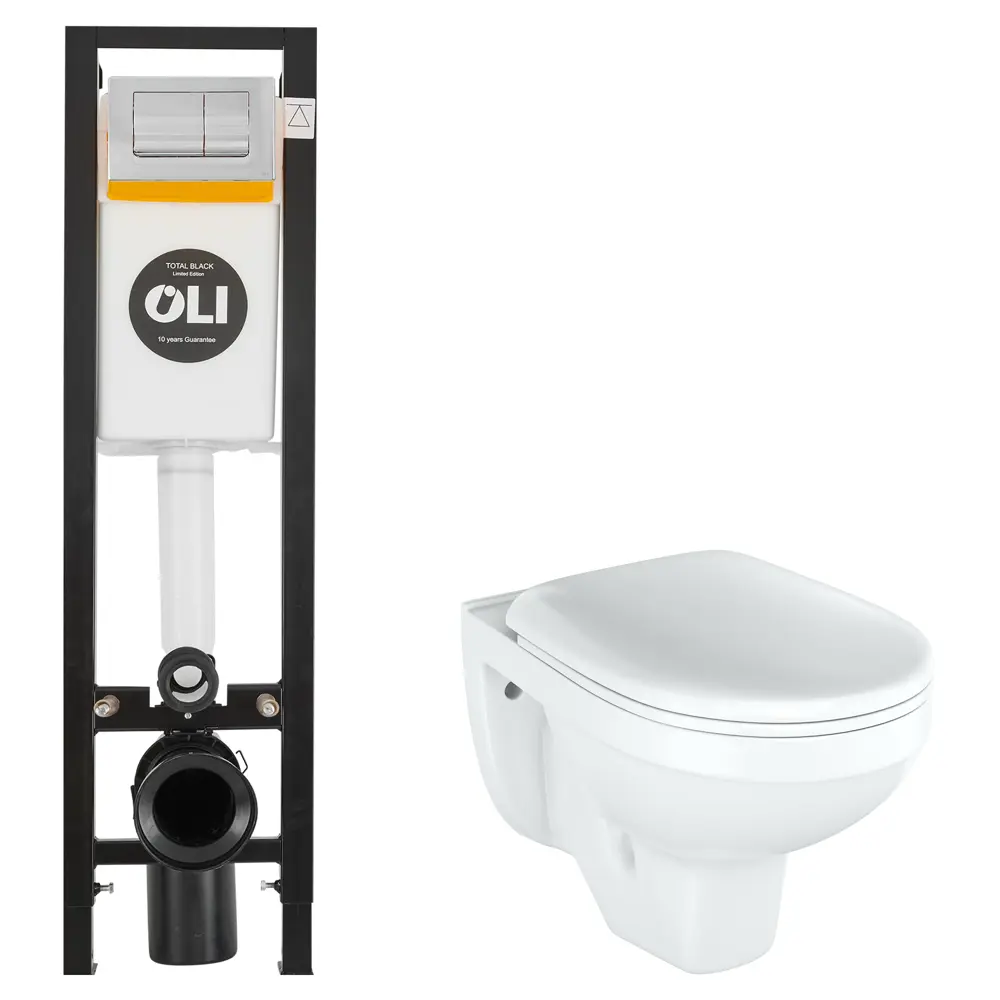 Комплект инсталляции Oli Quadra с унитазом тип ободка закрытый Rosa Рио STLM-2110084