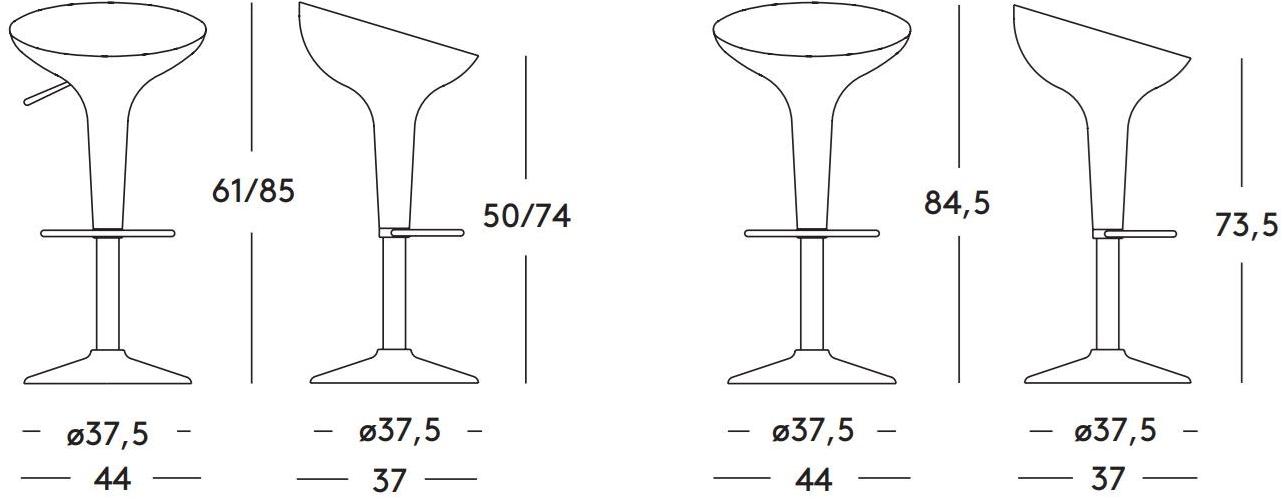Magis Поворотный табурет в прессе с подставкой для ног Bombo sun-id-1450020 - Вид №2