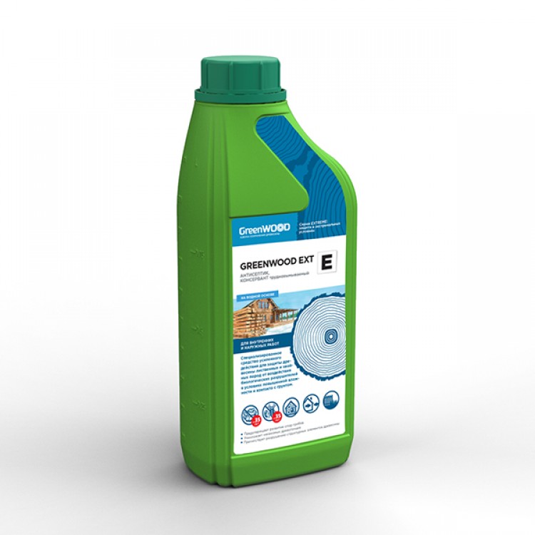 GWE-ES/01 GreenLAB GREENWOOD EXT E Готовый раствор, 1 л, АНТИСЕПТИК, КОНСЕРВАНТ трудновымываемый 