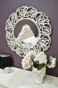 Зеркало круглое в резной раме Paola BREVIO SALOTTI PAOLA 00-3886020 Белый