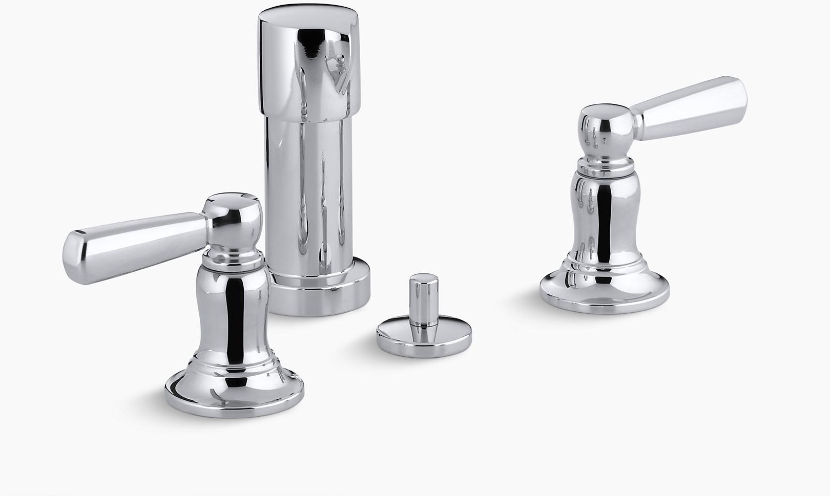 KOHLER Bancroft Вертикальный смеситель для биде с рычажными ручками K-10586-4-CP  - Вид №1