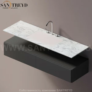 AELLN0CC11416YP Подвесная раковина настенная прямоугольная Agape Ell белая