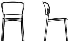 Desalto Стул обитый кожей и кожей с открытой спинкой Ply 718 - Вид №3