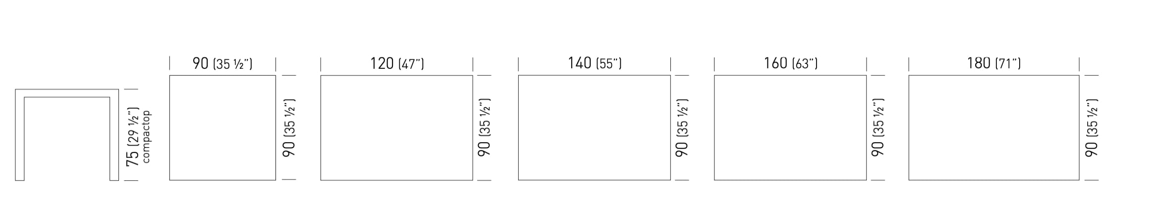 Квадратный / прямоугольный стол из Compactop® GABER Claro / Step ARCH-00109351 - Вид №5