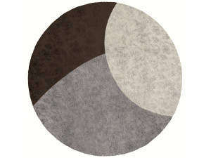 Круглый шерстяной ковер с длинным ворсом