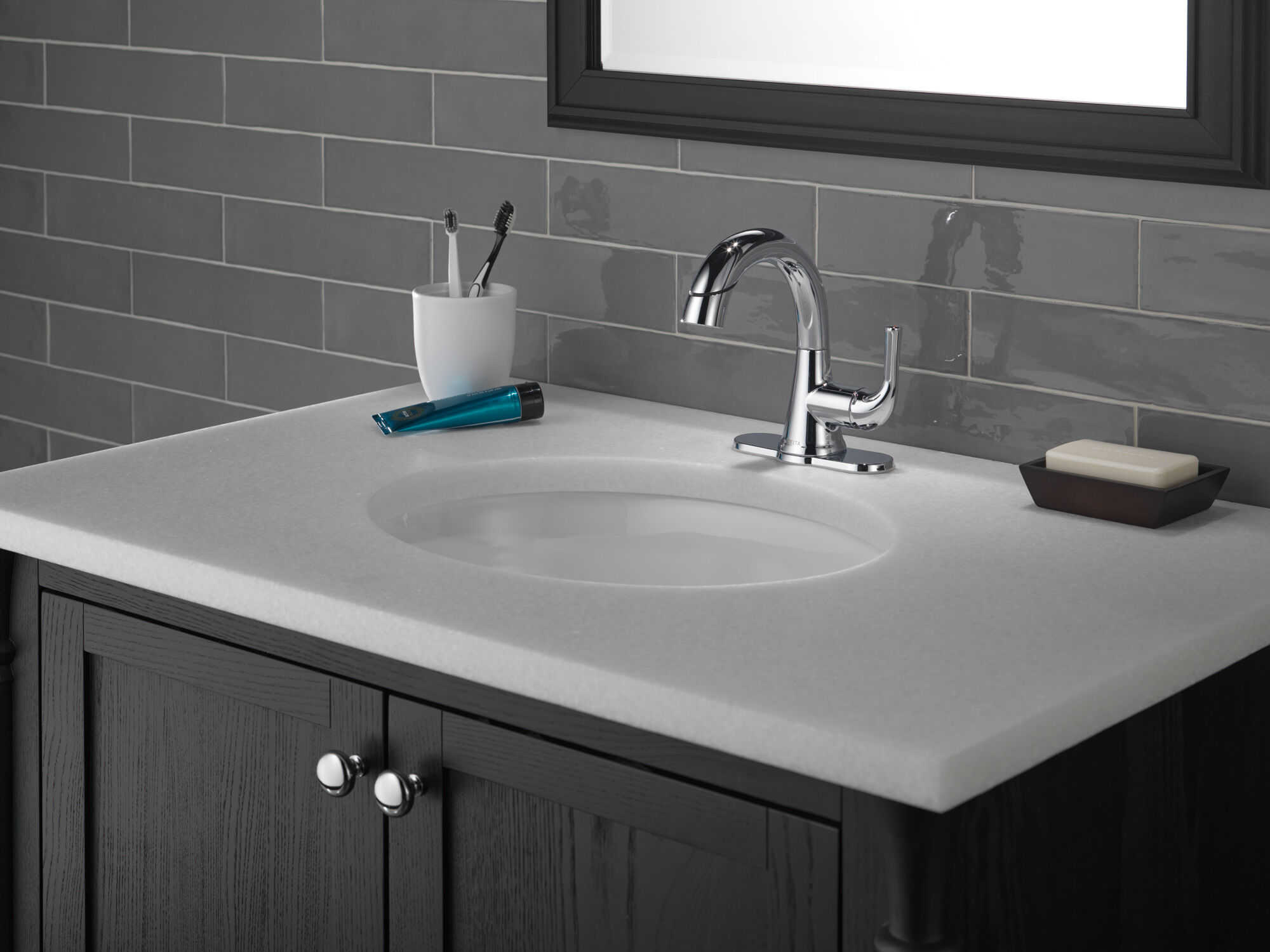 533LF-PDMPU Выдвижной смеситель для ванной с одной ручкой Delta Faucet Kayra Хром - Вид №4