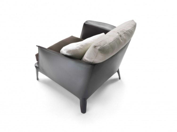 Flexform Кресло из кожи и ткани с подлокотниками Isabel sun-id-1365383 - Вид №2