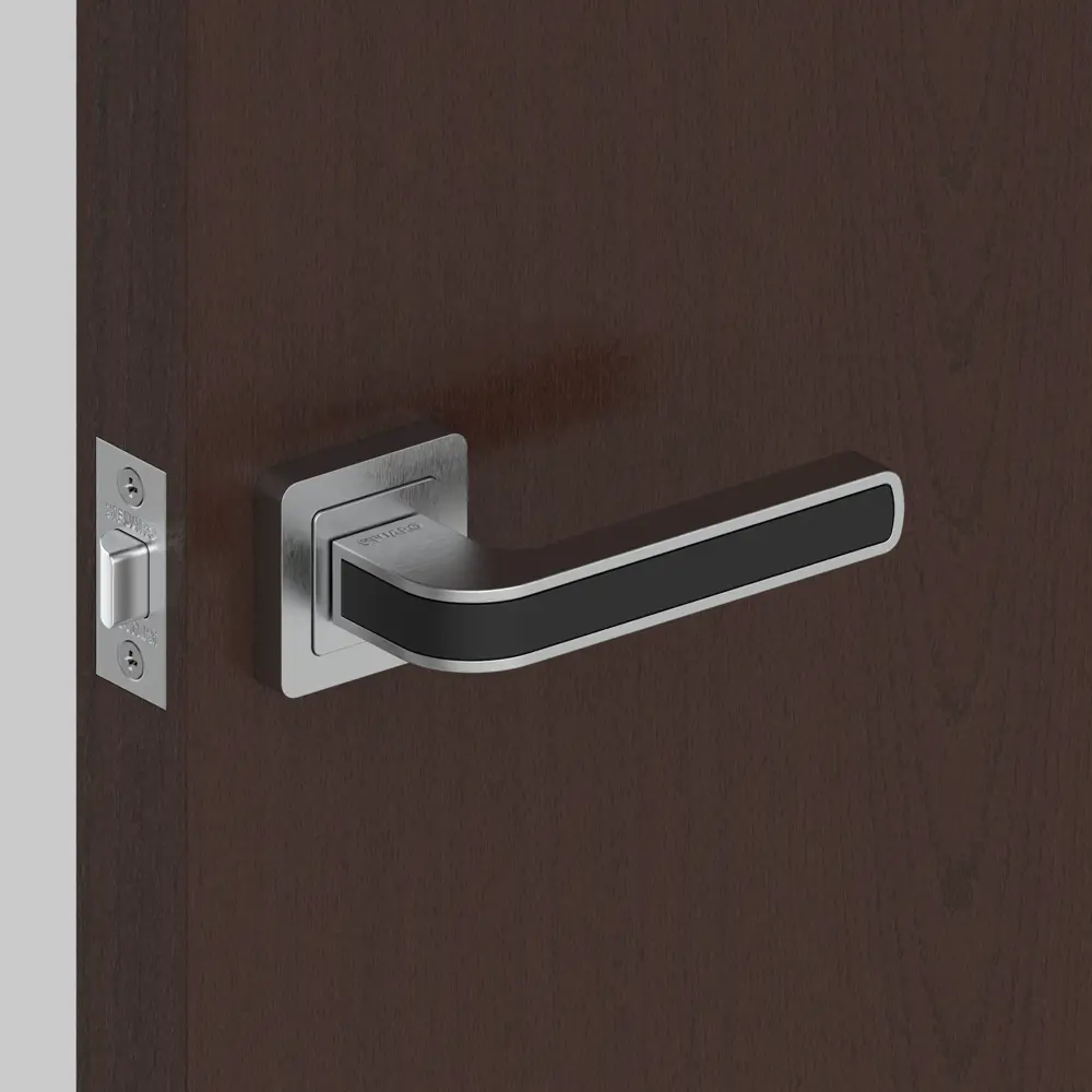 Ручка дверная на розетке Nova XM, цвет чёрный FUARO STLM-2118554 - Вид №4