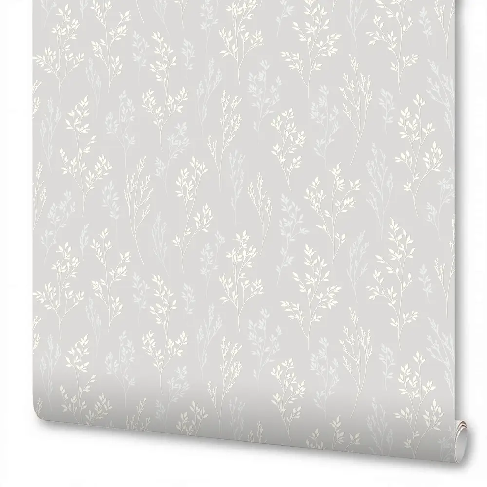Обои флизелиновые New Age Lakritsa серые с растительным рисунком 1.06 м 89419817 STLM-1578511