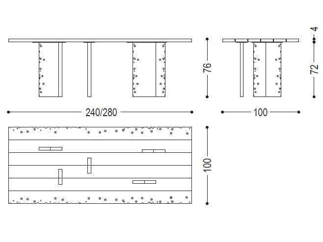 Прямоугольный стол из брикколы Riva 1920 Fire ARCH-00074550 - Вид №9