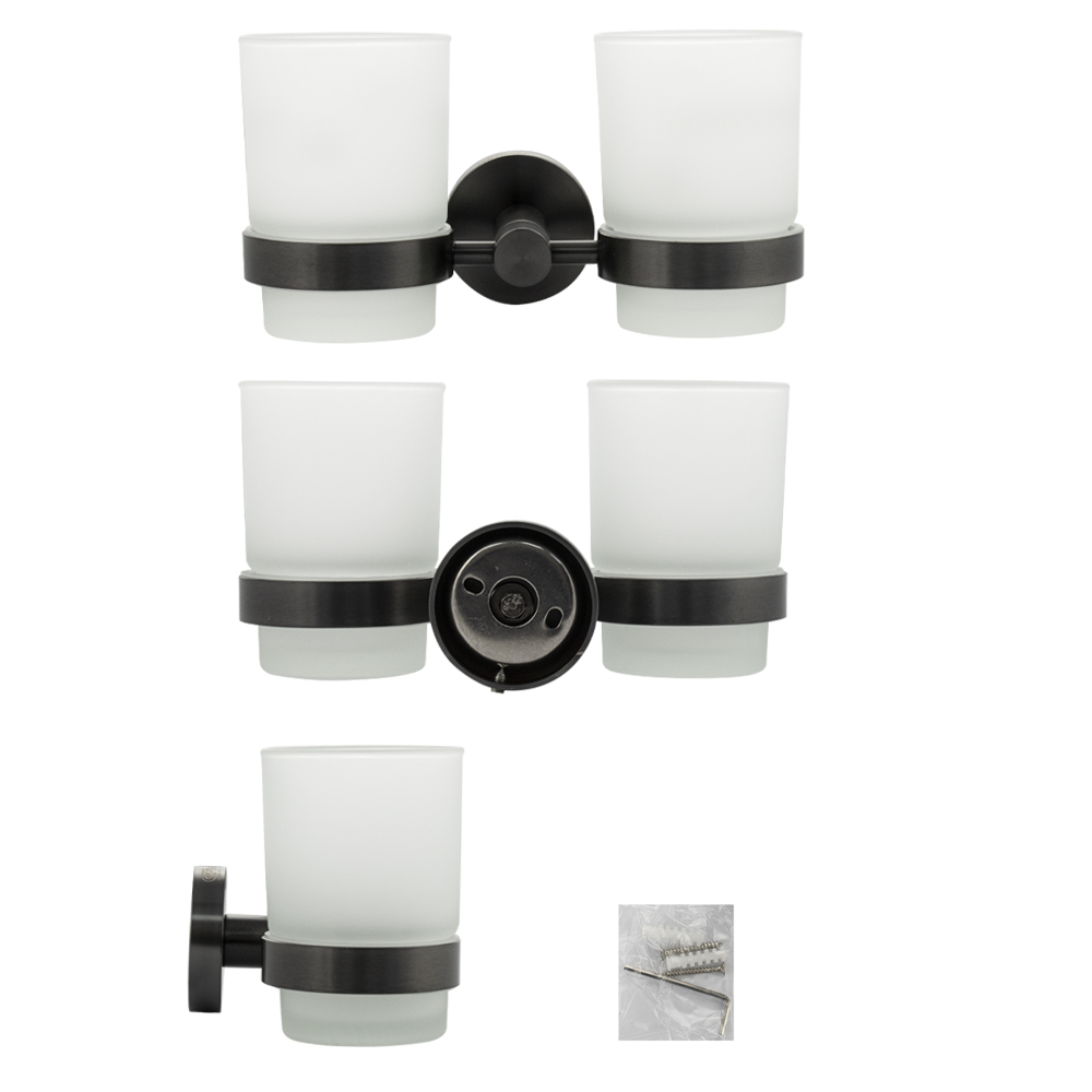 GFmark - Стакан + стакан с креплением к стене, ГРАФИТ, код: 78160  - Вид №3