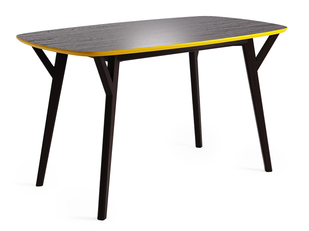 Обеденный стол прямоугольный дуб венге, шафрановый 140 см Proso THE IDEA  210036 Желтый;черный  - Вид №1