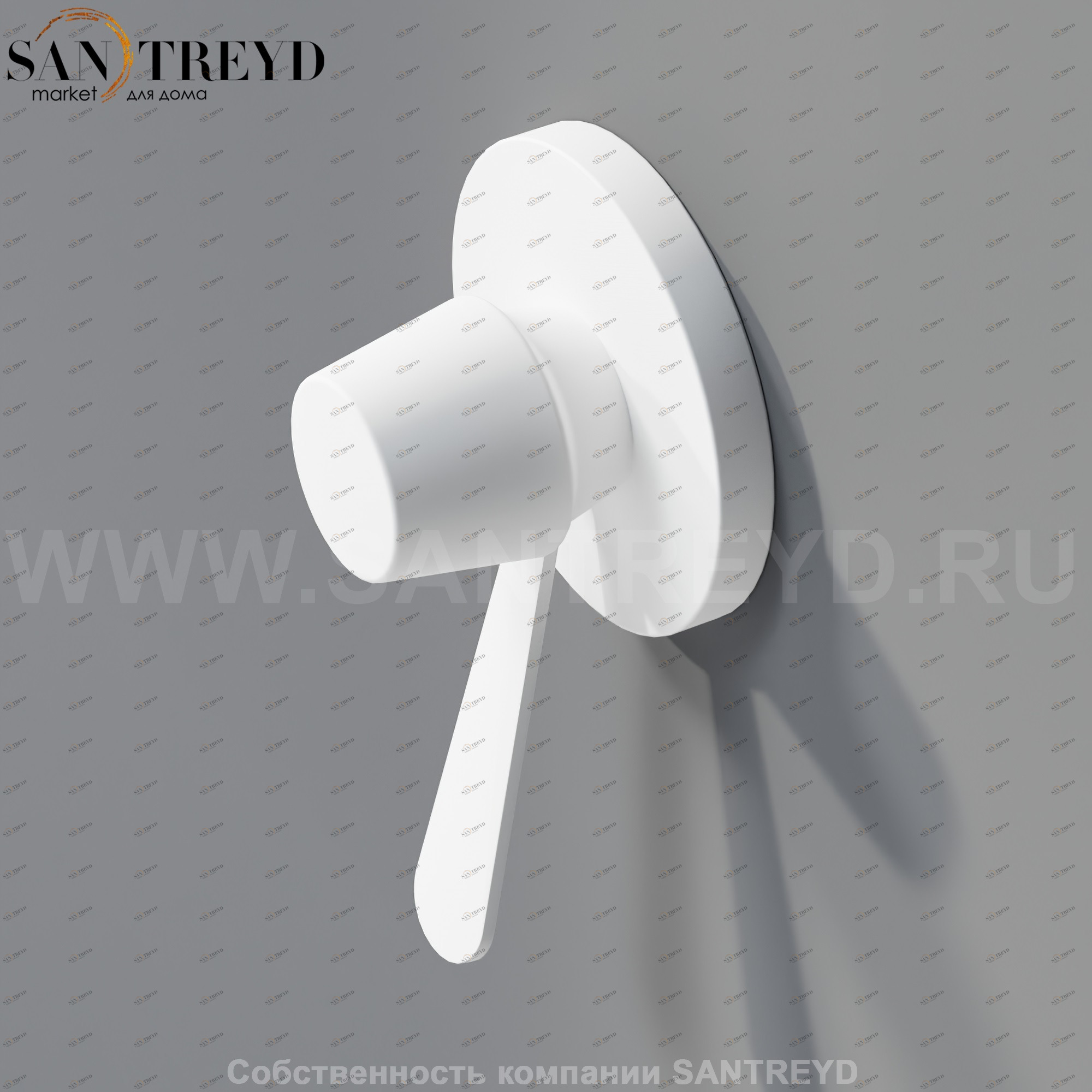 Встроенный однорычажный термостатический смеситель с ручкой CRUB0920LEZ FEZ белый матовый Agape CRUB0920LZ