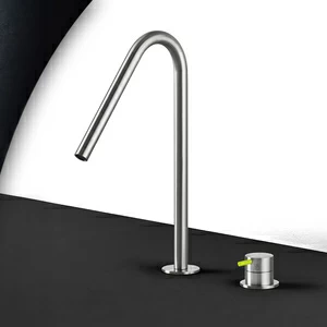 Смеситель для раковины сталь матовая с зеленой ручкой Toki Radomonte TKI31SCIL23