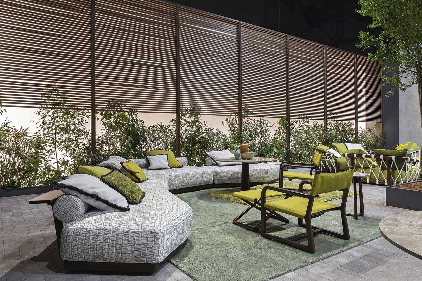 3-местный диван из красного дерева и ткани Exteta Sunset ARCH-00028080 - Вид №8