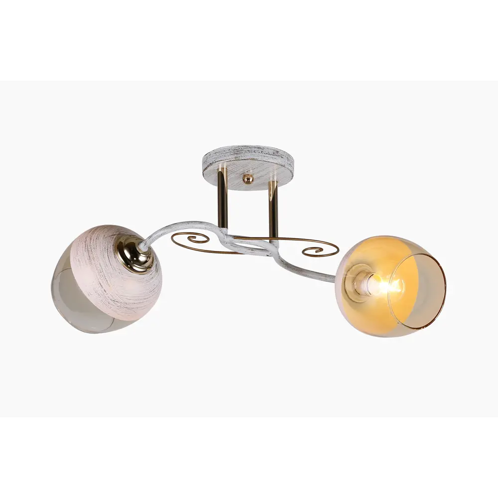 Люстра потолочная Tirzah, 2 лампы, 6 м², цвет белый/прозрачный Toplight STLM-2092167