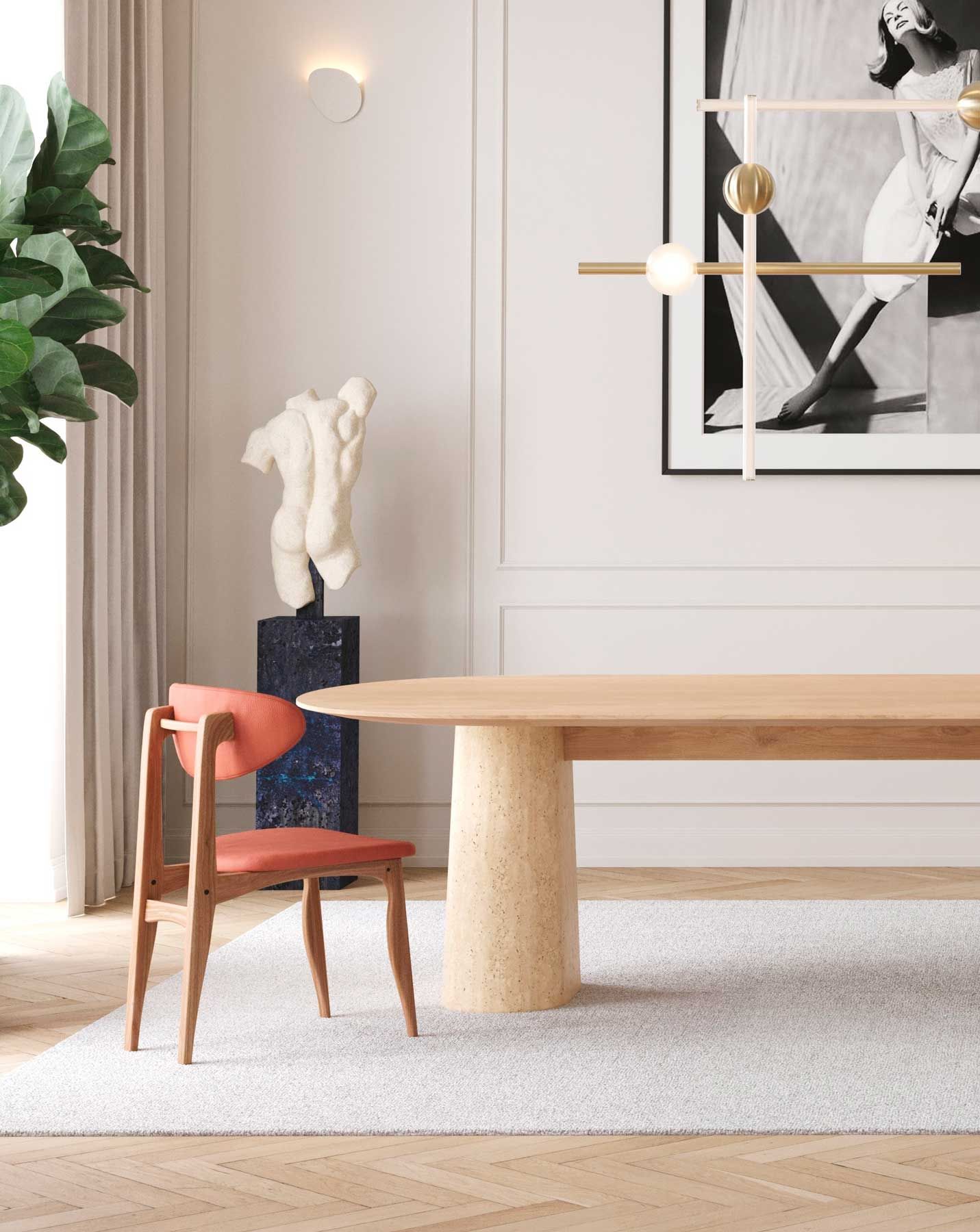 Кожаный стул с открытой спинкой и деревянной рамой Wewood DEGAS ARCH-00046397 - Вид №14