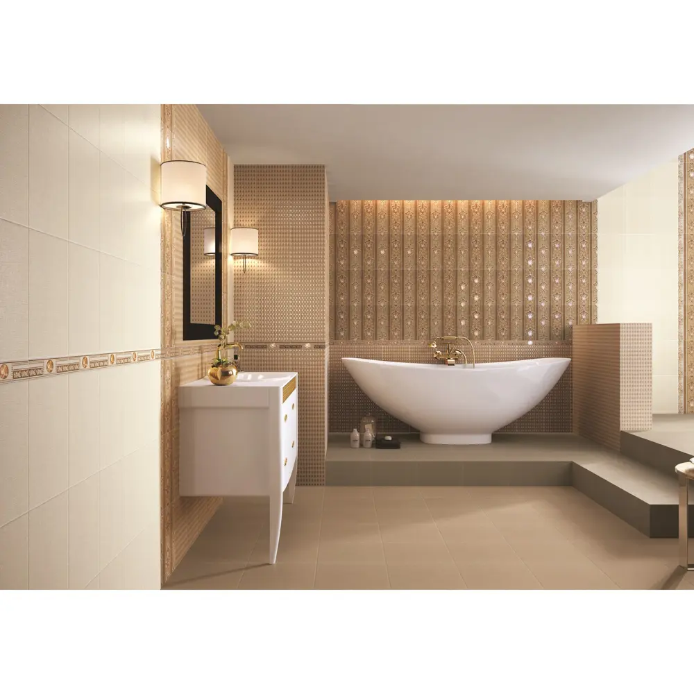 Декор Ласселсбергер «Текстиль 2» 25х33 см цвет бежевый LB CERAMICS STLM-2134299