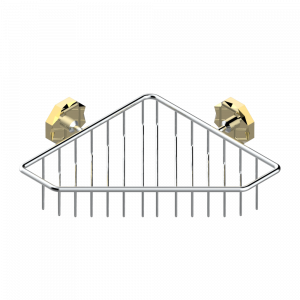 U2N-3623 Мыльница-сетка большая угловая с фланцами 200 x 200 мм Thg-paris Nihal porcelaine ivoire Хром/золото