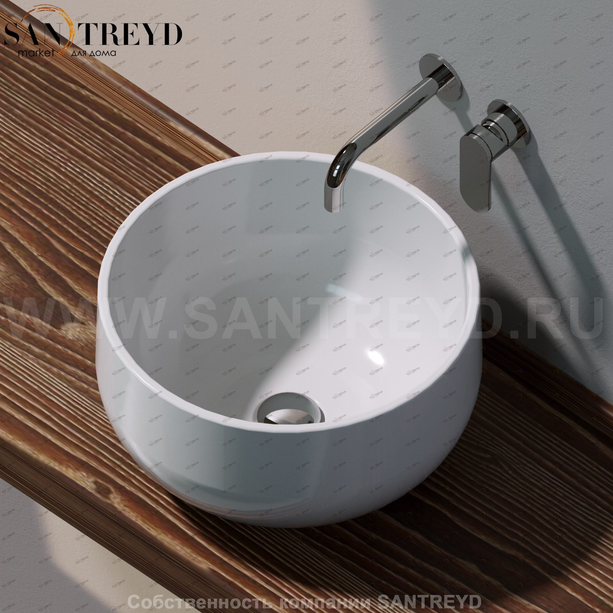 SD42L9016 Накладная раковина на столешницу  круглая Ceramica Flaminia Saltodacqua