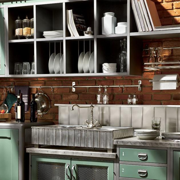 Marchi Cucine Встроенная кухня из нержавеющей стали с островом Loft sun-id-1442718 - Вид №2