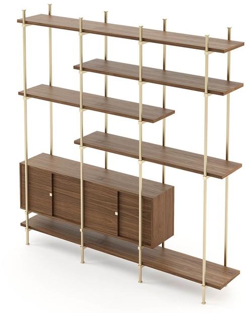 Laskasas Открытый деревянный книжный шкаф с ящиками sun-id-1390660 - Вид №2