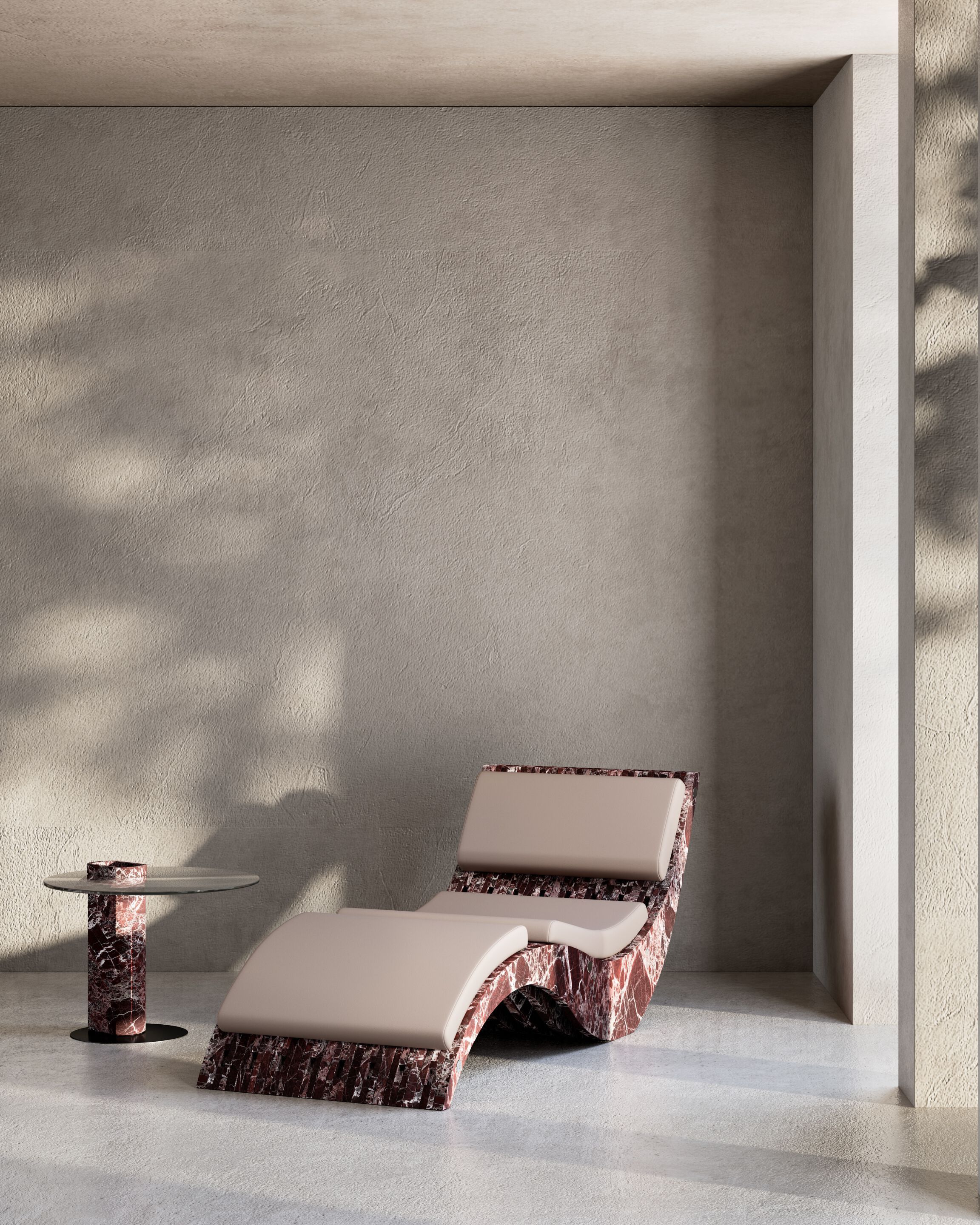 Овальный сервировочный столик из красного мрамора и стекла Levanto Marmo Arredo Horizons ARCH-00136273 - Вид №5