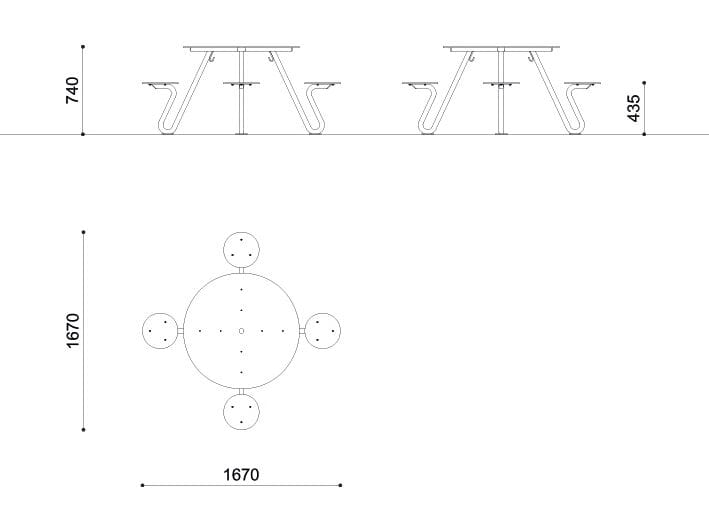 Стальной круглый стол для пикника City Design Zoid ARCH-00078610 - Вид №7