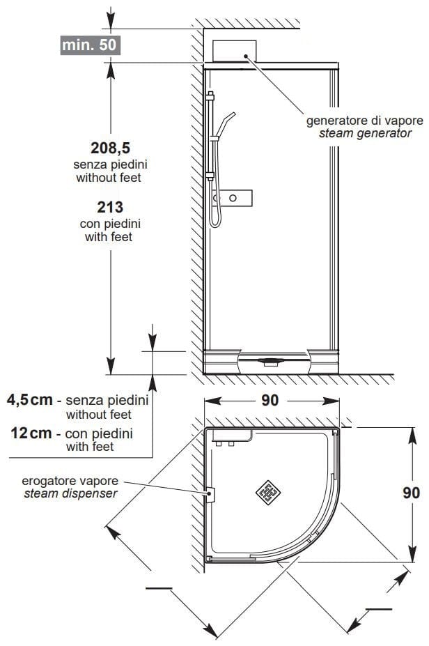 Многофункциональная душевая кабина с ароматерапией и турецкой баней Kinedo K750 ARCH-00044418 - Вид №2