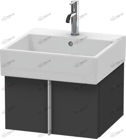 VA612404949 Тумбочка подвесная Vero Air #VA6124 484 x 431 мм Графит матовый, декор Duravit