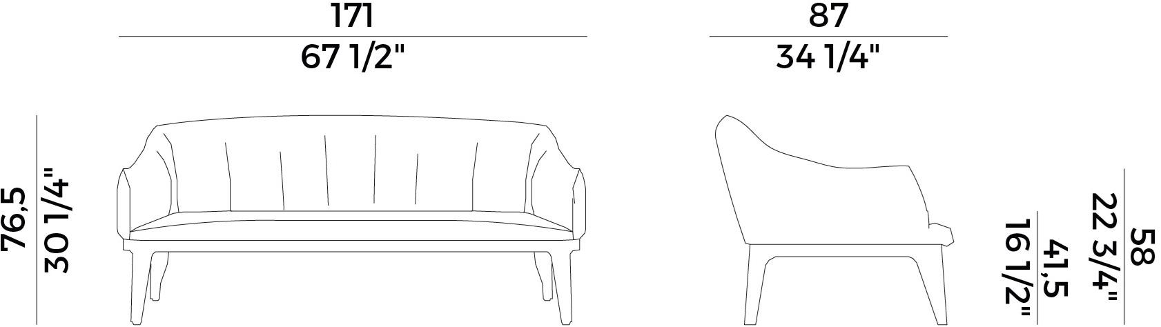 Potocco Диван из ткани Blossom 840/d - Вид №1