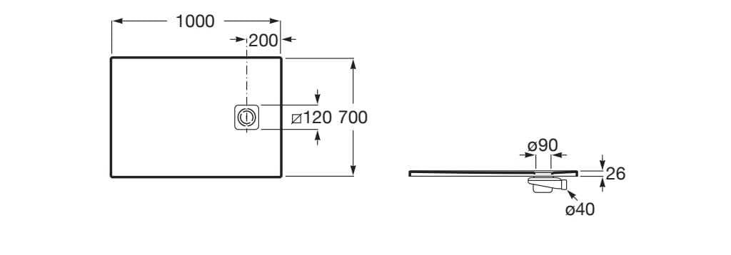 Ультра-плоский прямоугольный поддон для душа Stonex® Roca Terran-N ARCH-00055006 - Вид №9