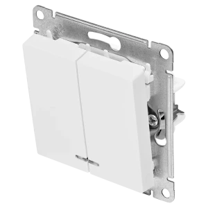 Выключатель встраиваемый Systeme Electric AtlasDesign 2 клавиши с подсветкой цвет белый 89457339 STLM-2095894