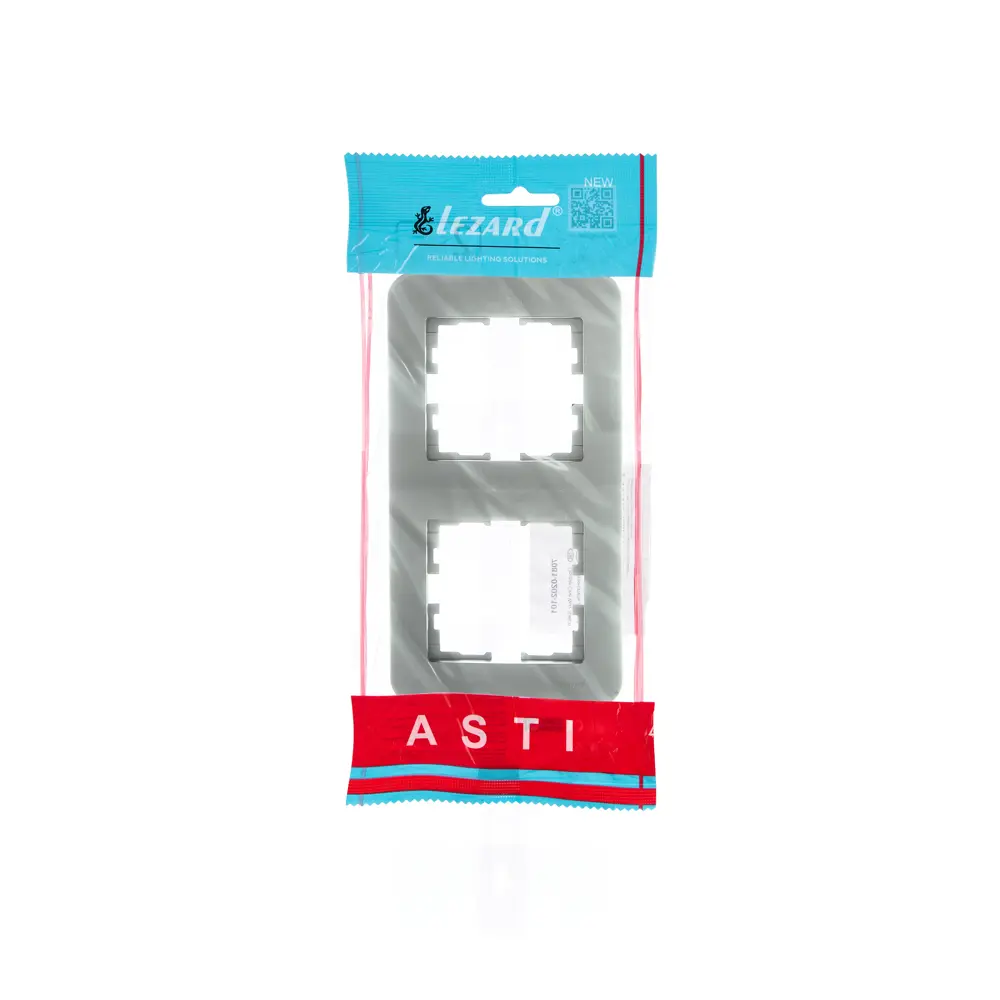 Рамка для розеток и выключателей Lezard Asti 2 поста вертикальная цвет платина STLM-2127225 - Вид №3