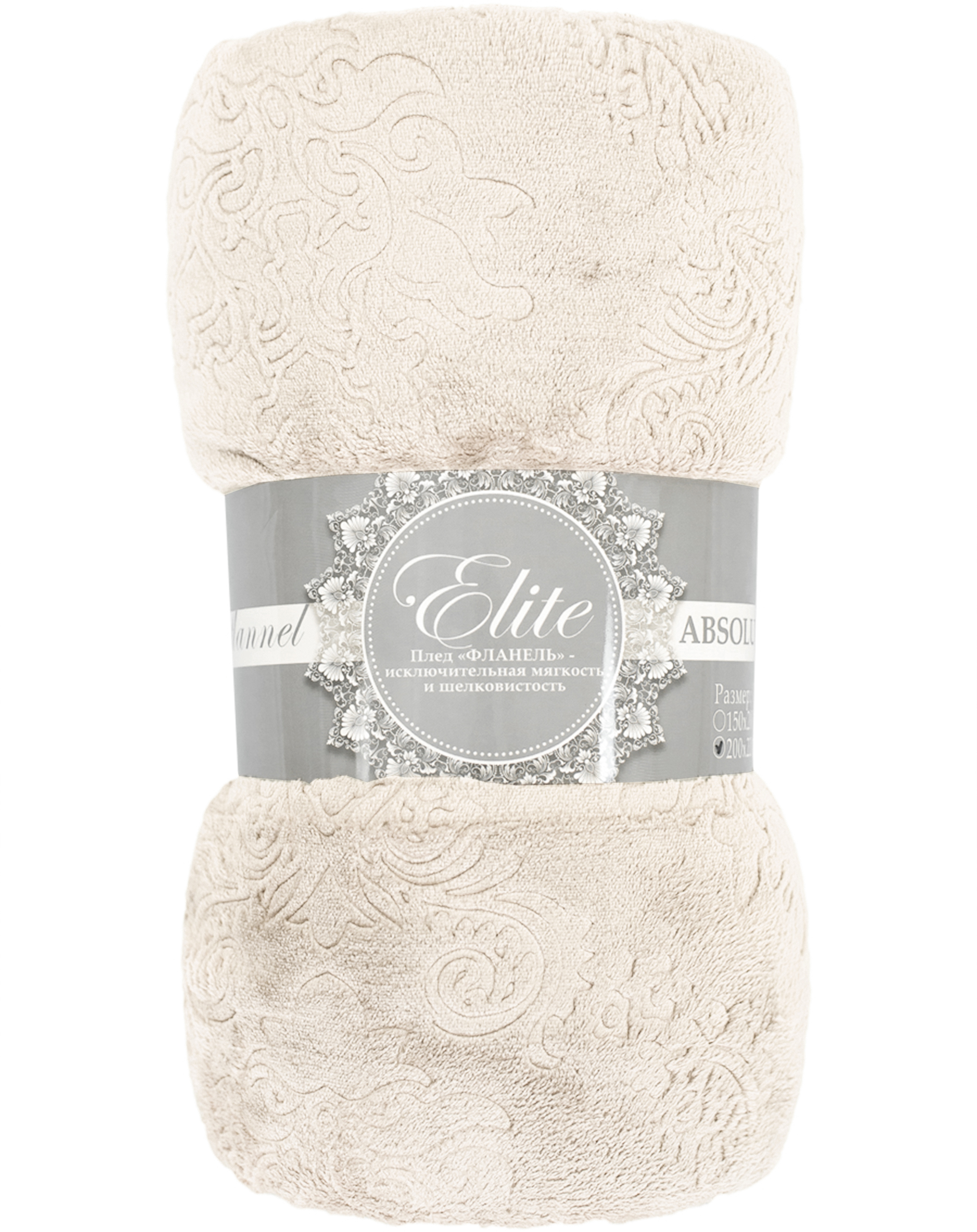 90277003 Плед Elite Дамаск Фланель Евро Молочный TF FNE ML STLM-0163285 TEXREPUBLIC