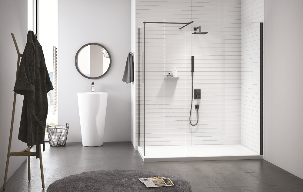 Душевая перегородка BLKSW700 Merlyn Black Черный - Вид №4