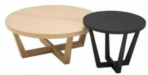 Andreu World Низкий круглый журнальный столик из дуба Uves Me3686 / me3687