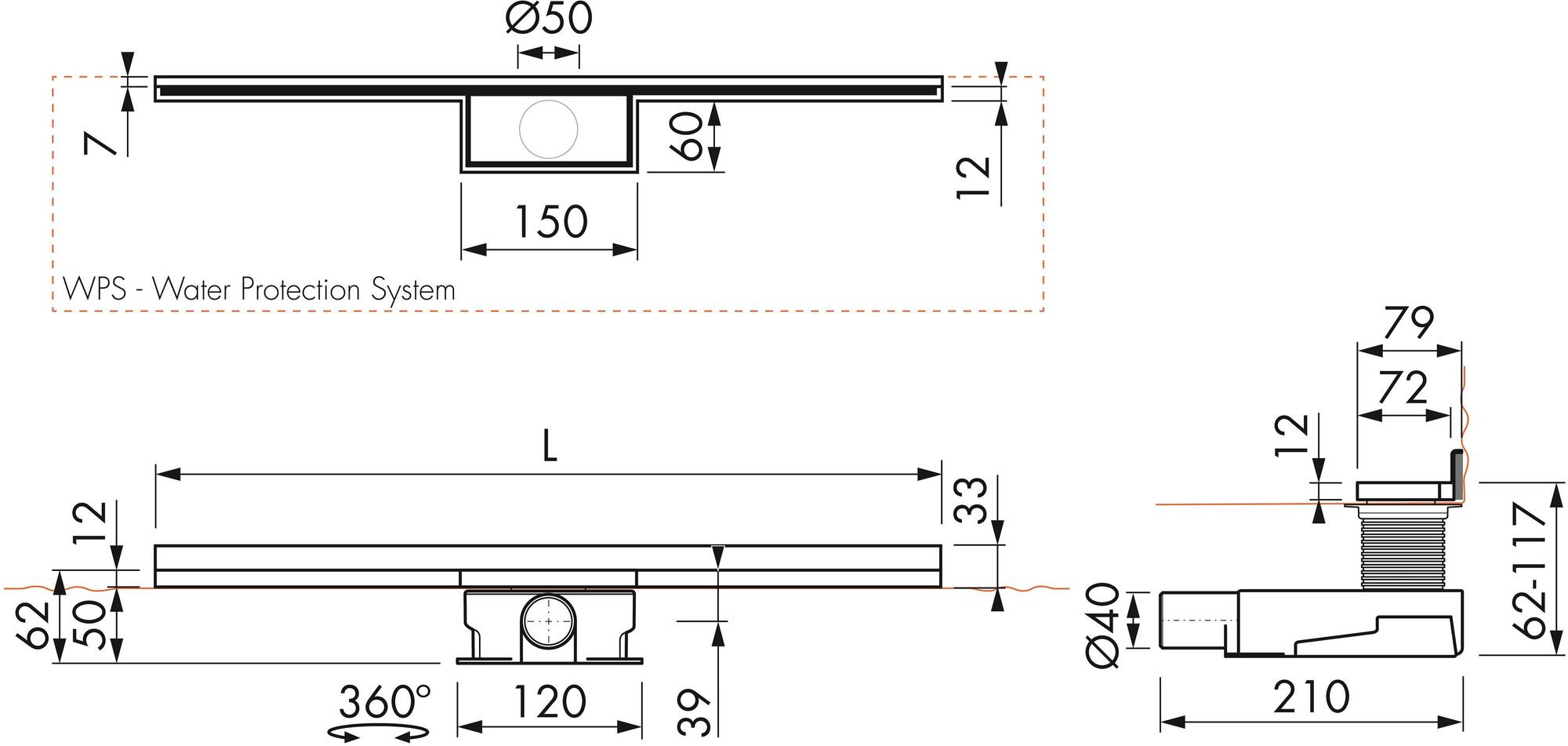 ESS Easy Drain Трап для душа из нержавеющей стали Waterstop sun-id-1390060 - Вид №2