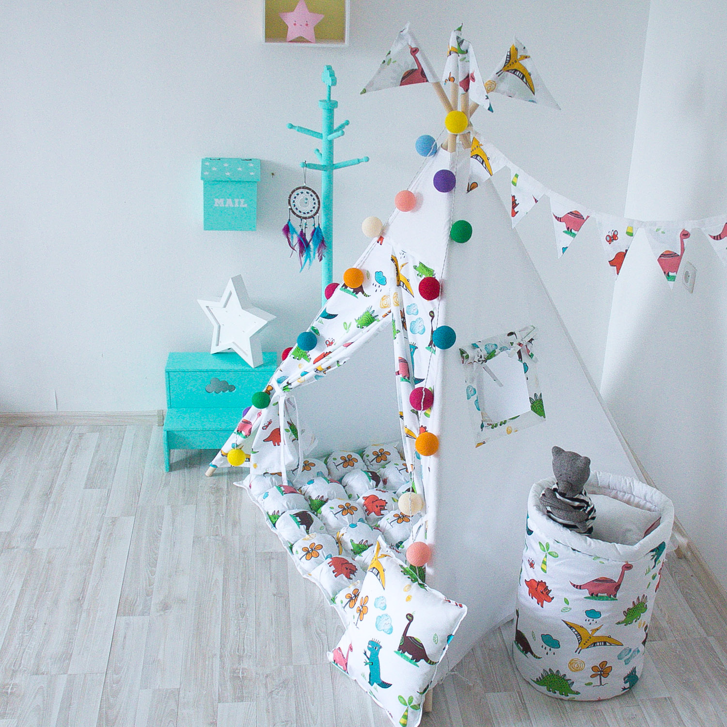 Коврик Бомбон для вигвама Dino VAMVIGVAM DINO 281579 Красный;желтый;зеленый Santreyd - Вид №4